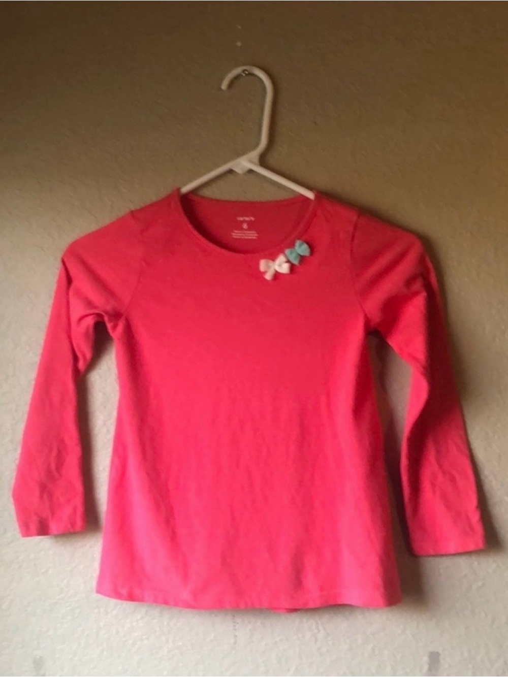 Carterโs Shirt Girls Dark Pink Long Sleeve Casual Classic Top Tee Blouse Girls 6